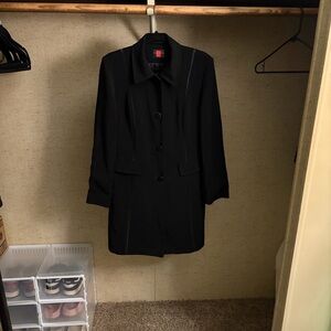 Gallery Women's Classic Black Trench Coat